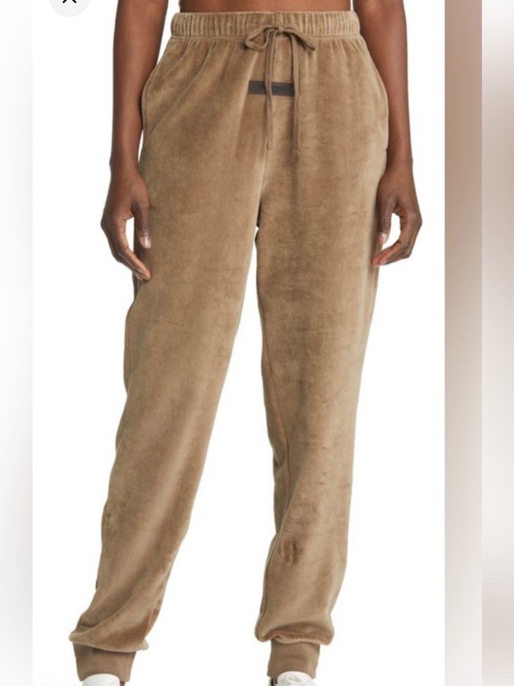 Essentials Velour Drawstring Joggers - Tan